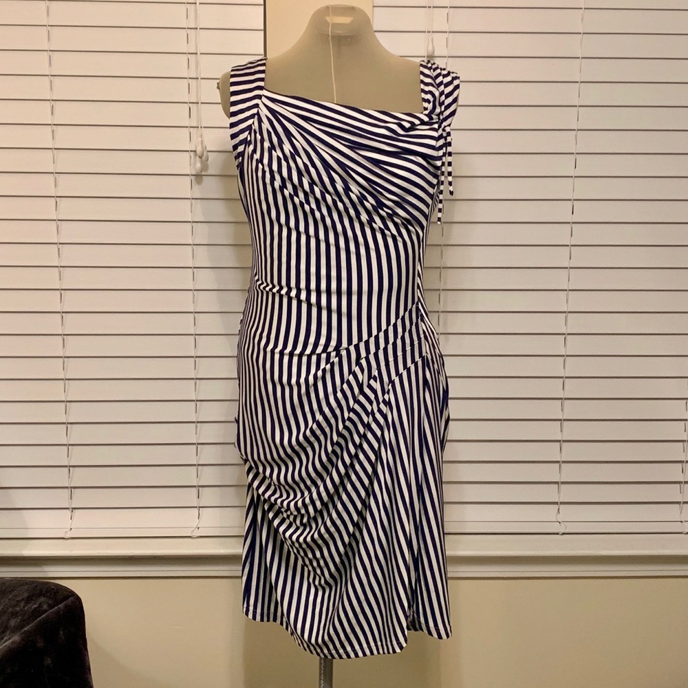 Eucalyptus Navy/White striped dress - XL